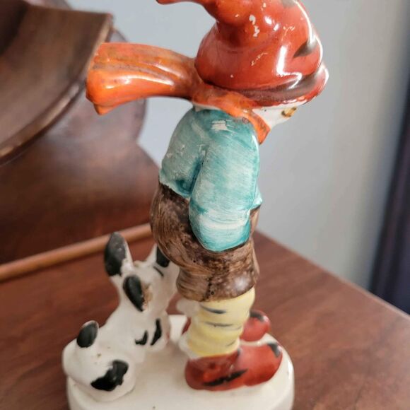 Vintage Japan, Boy In The Winter Wind with a Puppy - Picture 2 of 3